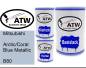 Preview: Mitsubishi, Arctic/Coral Blue Metallic, B80: 500ml Lackdose + 500ml Klarlack + 250ml Härter - Set, von ATW Autoteile West.